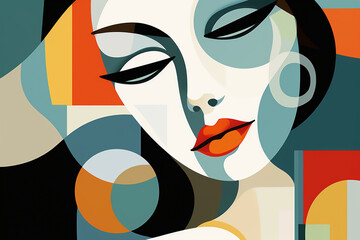 Poster - Modern abstract woman graphic