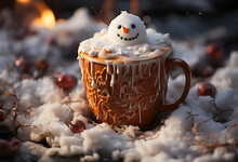 Hot Chocolate With Melted Snowman