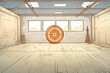 a solitary bullseye target on an empty shooting range