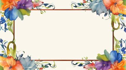 Poster - Frame with colourful flower decoration ideal for presentations