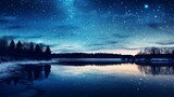 Fototapeta Na sufit - night landscape with lake