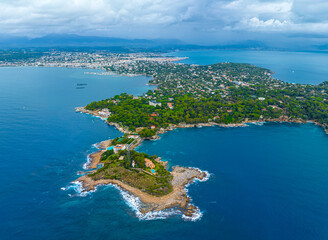 Wall Mural - Aerial view of Antibes, a resort town between Cannes and Nice on the French Riviera