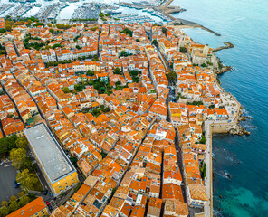 Wall Mural - Aerial view of Antibes, a resort town between Cannes and Nice on the French Riviera