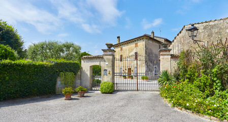 Poster - Beautiful view of the historic centre in Castellaro Lagusello, Monzambano, Lombardy, Italy.