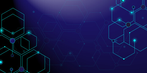 Blue background hexagon geometric pattern abstract elements design. Concept engineer, medical, technology, science, data security. vector template.