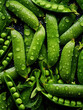 Dew-Kissed Freshness: Vibrant Green Peas and Pea Pods