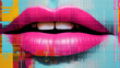 Pink lips, illustration