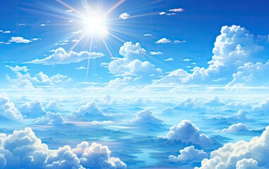 Wall Mural - Blue sky with clouds.