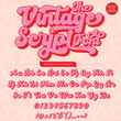 Abstract colorfull the vintage Script Retro Font template