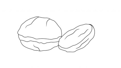 Wall Mural - animated sketch of the jengkol fruit icon