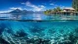 Fototapeta Perspektywa 3d - lake tahoe resort HD 8K wallpaper Stock Photographic Image 