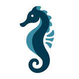 Fototapeta  - seahorse logo icon vector illustration clipart isolated on white background