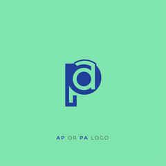 Wall Mural - PA or AP letters logo icon modern and minimal