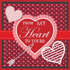 Canvas Print - valentines day card with hearts