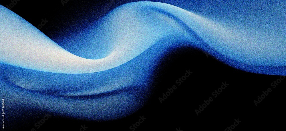 abstract blue wavy gradient background with grain and noise texture for ...
