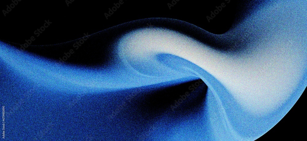 abstract blue wavy gradient background with grain and noise texture for ...