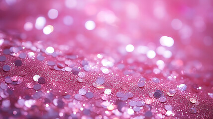 Wall Mural - Pink defocused glitter texture as background, Bright color. generative ai