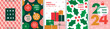 Christmas card set - abstract Holidays flyers. Lettering with Christmas and New Year decorative elements.