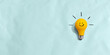 canvas print picture - Yellow light bulb with happy face - flat lay