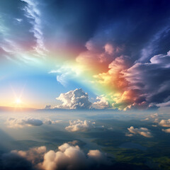 Wall Mural - Ai Generated amazing art sky and clouds