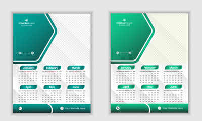 Creative  vector 2024 new year clean calendar design template