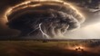 A virtual supercell storm escalates, prompting drones to conduct research and risk assessment