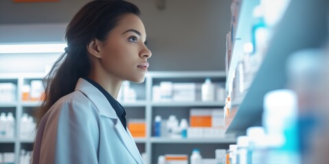 Poster - pharmacist working in pharmacy