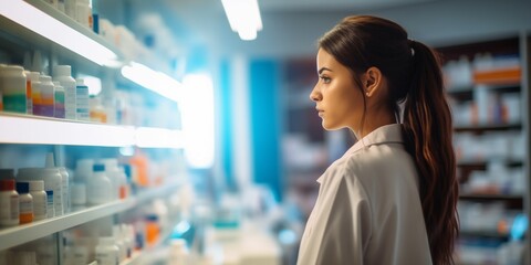 Poster - pharmacist working in pharmacy