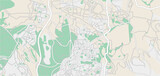 Fototapeta Mapy - Layered editable vector illustration outline Map of Jerusalem,Israel.