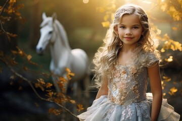 Wall Mural - beautiful photoshoot for girl, a fairy photo shoot, fantasy photography, girl posing fairytale dream for children.