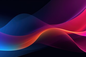 Wall Mural - Abstract colorful waves on a dark background.