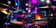 © Putra - Shimmering lights illuminating a background drum set