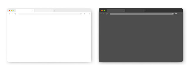 Wall Mural - browser windows. a set of realistic empty browser windows in white and gray with a toolbar, search b