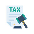 © anuwat - tax document icon Tax filing documents with legal hammer