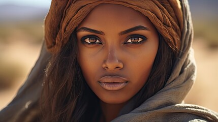 Wall Mural - Somali woman in desert