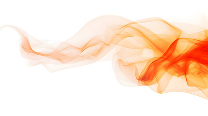 Orange smoke swirl. Orange smoke on white background.