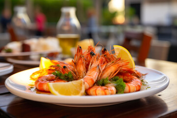 Wall Mural - Succulent Grilled Seafood: Plate of Culinary Sophistication