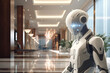 Futuristic robot helper. Technology concept