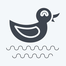 Icon Duck. Suitable For City Park Symbol. Glyph Style. Simple Design Editable. Design Template Vector. Simple Illustration