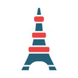 Eiffel Tower Glyph Two Color Icon Design