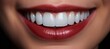 A Captivating Smile: Close-Up of a Woman's Mouth with Gleaming, Pearly White Teeth Created With Generative AI Technology