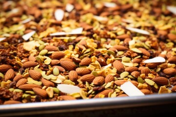 Canvas Print - a closeup of a granola bar mixture before baking