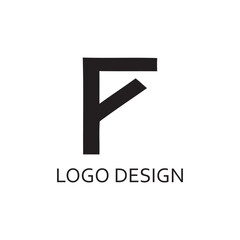 Wall Mural - Simple Black Letter F For Logo Company Design