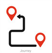 Journey and map icon concept