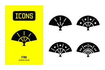 Wall Mural - Set of flat line icons of fan. Vector design for business and stock.