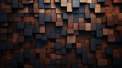 Canvas Print - Wooden cubes pattern background