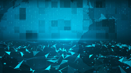 Wall Mural - digital technology business digital data plexus background