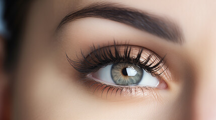 Sticker - close up of a female eye with eyelashes