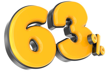 Gold Number 3D Rendering