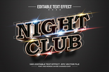 Canvas Print - Night club 3D editable text effect template